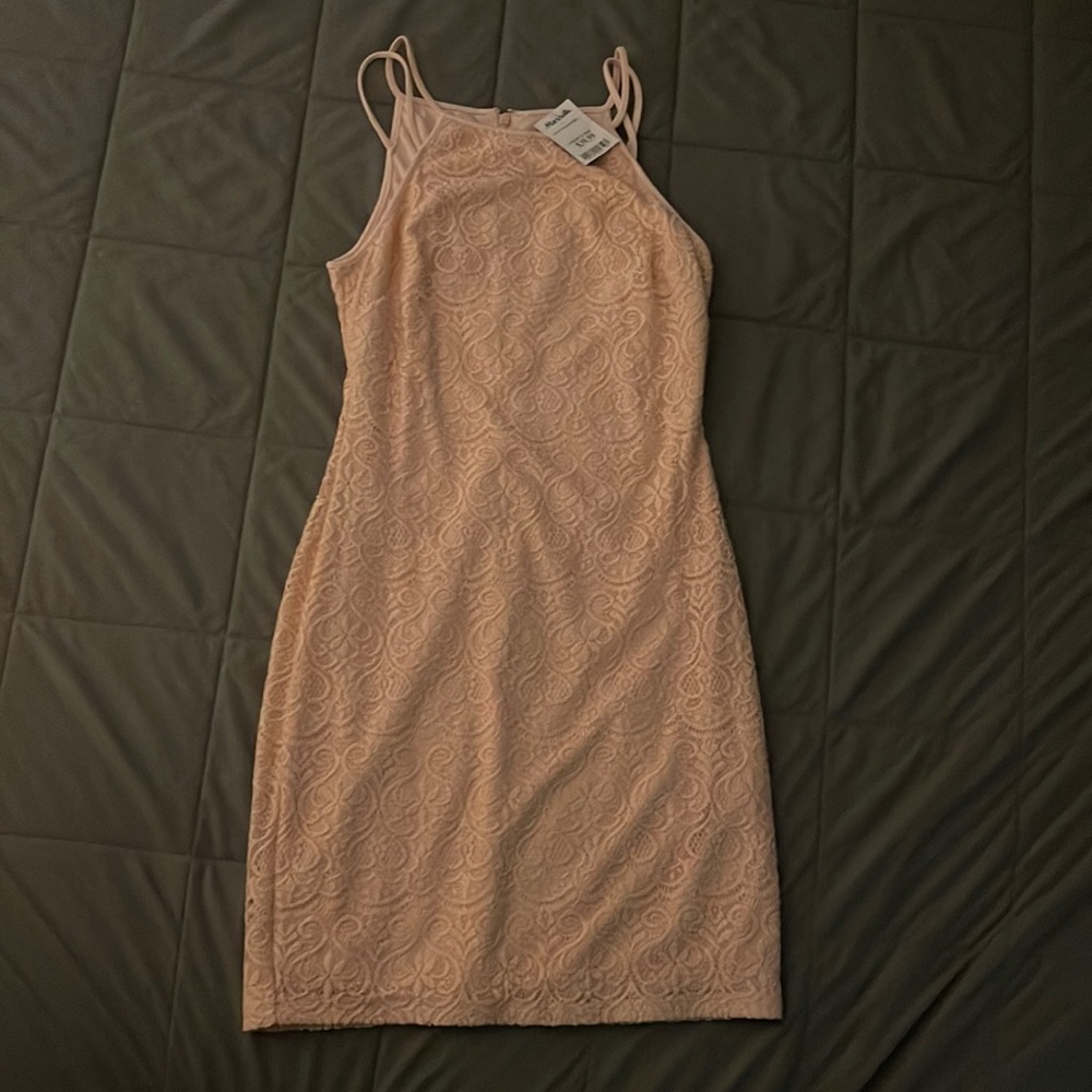 Soft pink women's above the knee dress